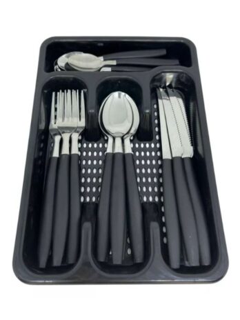 Faqueiro Jogo De Talheres Inox com Porta Talher