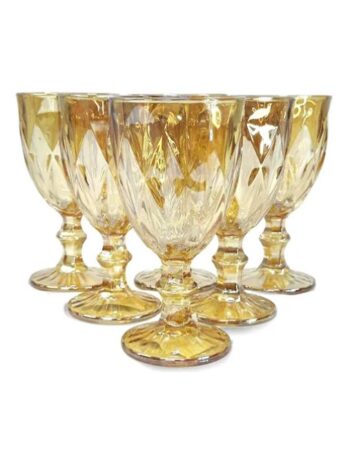 Jogo 6 Taças Vidro Diamond