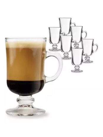 Jogo De Canecas Em Vidro Irish Coffe