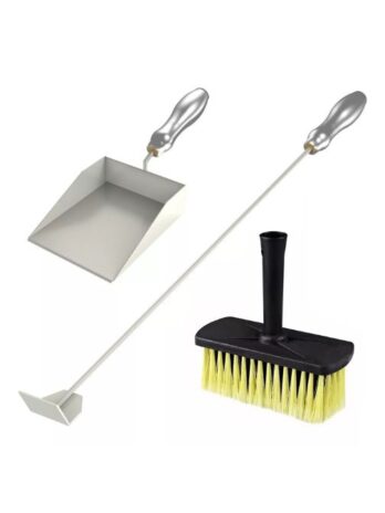 Pá Churrasqueira + Espalhador De Carvão + Escova De Limpeza